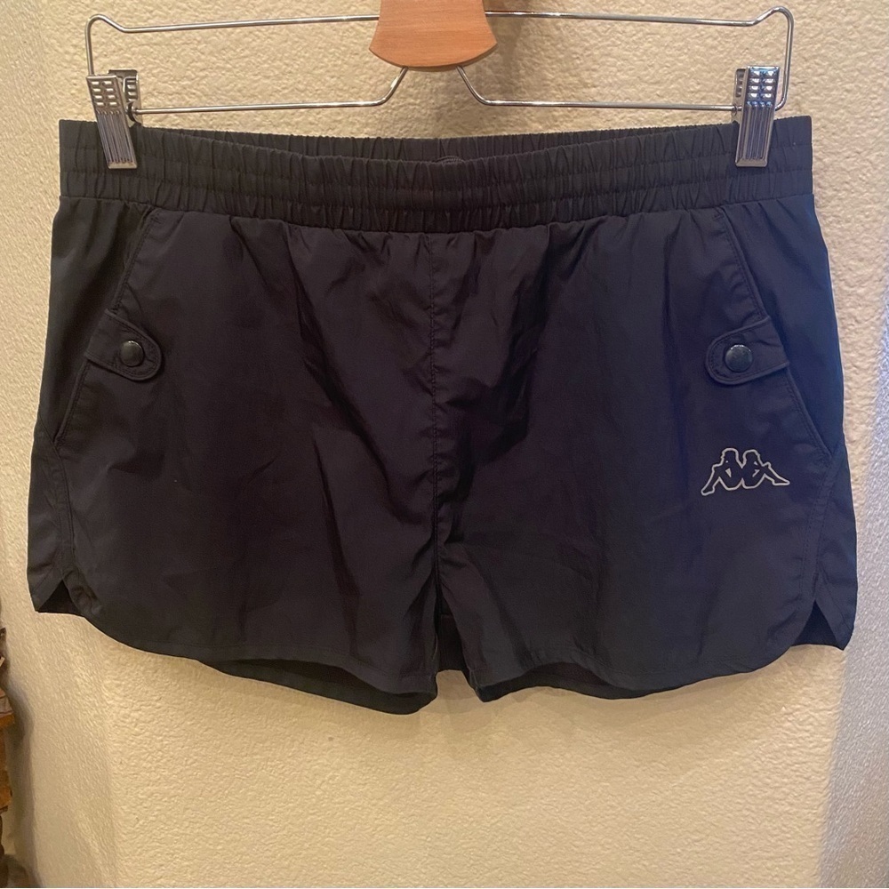 KAPPA Women Black Mesh Lined Shorts Size XL